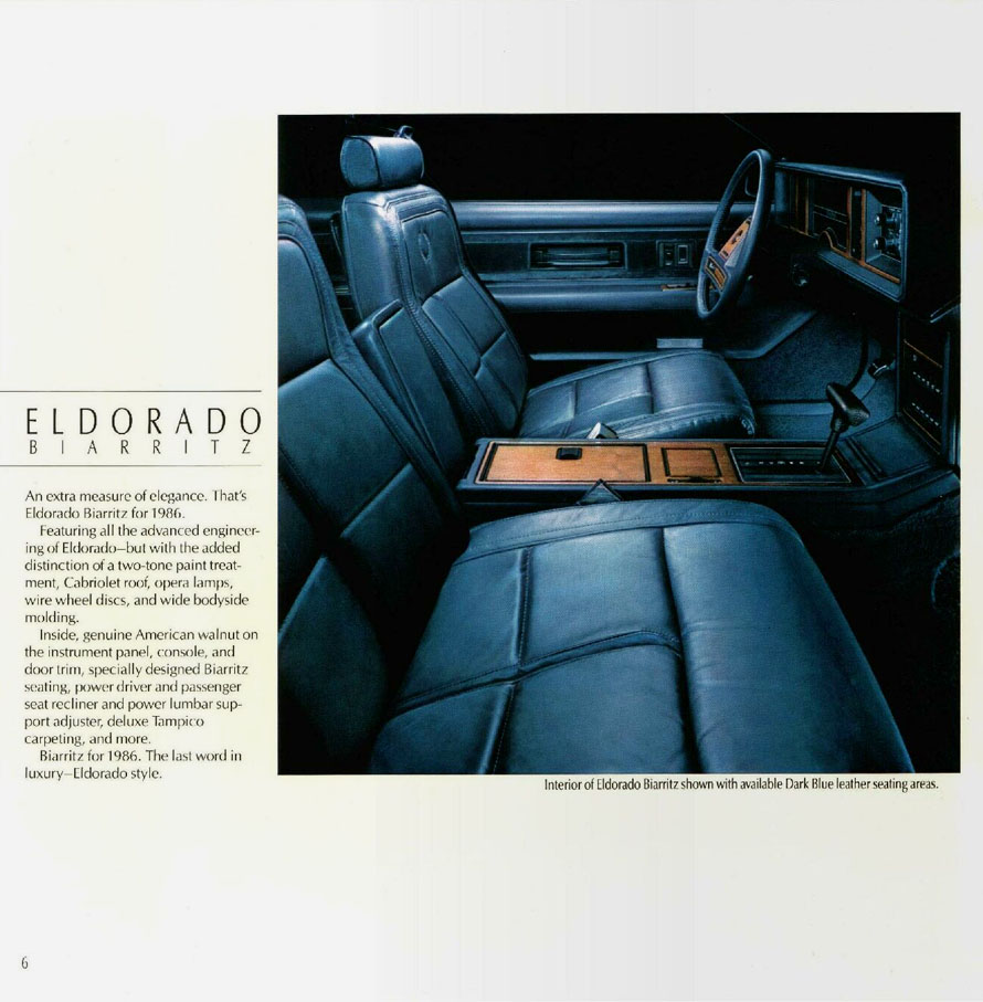1986 Cadillac Eldorado Brochure Page 4